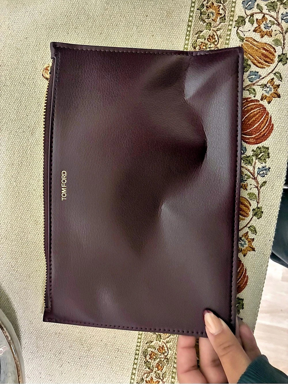 TOM FORD Cosmetic Pouch in Burgundy